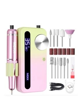 Pink And Green Professional Cordless Rechargeable Nail Drill E-File